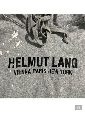 Helmut Lang Light Gray Pullover Cropped Hoodie 🔥🔥🔥🔥🔥